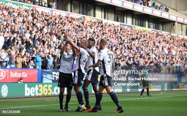 Bolton Wanderers' Darren Pratley celebrates his side's second goal during the Sky Bet Championship match between Bolton Wanderers and Sheffield...