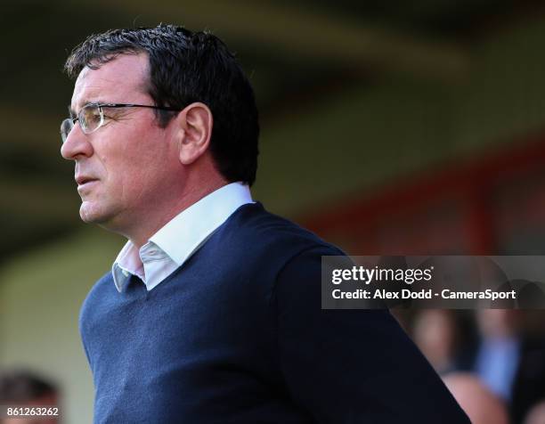 Blackpool manager Gary Bowyer during the Sky Bet League One match between Walsall and Blackpool at Banks' Stadium on October 14, 2017 in Walsall,...