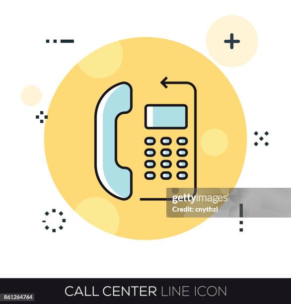 call center line icon - salesman flat design stock illustrations