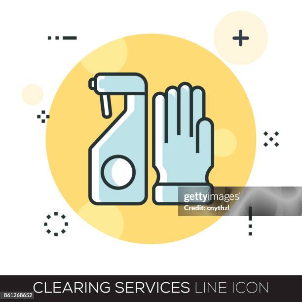 cleaning services line icon - sponge isolated stock illustrations