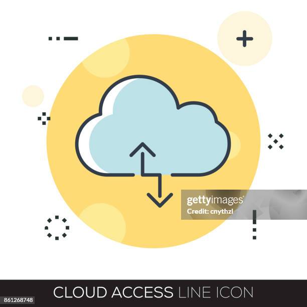 cloud access line icon - sponsorship brochure stock illustrations