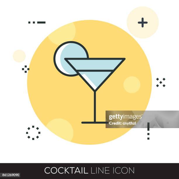 cocktail line icon - cognac brandy stock illustrations