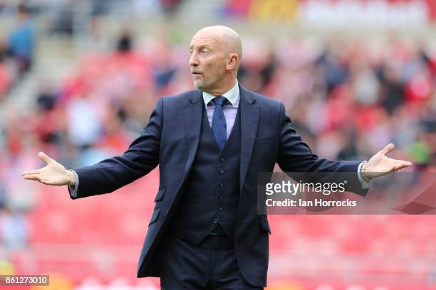 Manager Ian Holloway during the Sky Bet Championship match between Sunderland and Queens Park Rangers at Stadium of Light on October 14, 2017 in...
