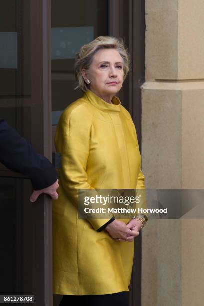 Hillary Clinton at Swansea University where she was given a Honorary Doctorate of Laws on October 14, 2017 in Swansea, Wales. The former US secretary...