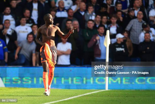 Reading's Madou Barrow celebrates scoring his sides first goal during the Sky Bet Championship match at Elland Road, Leeds.