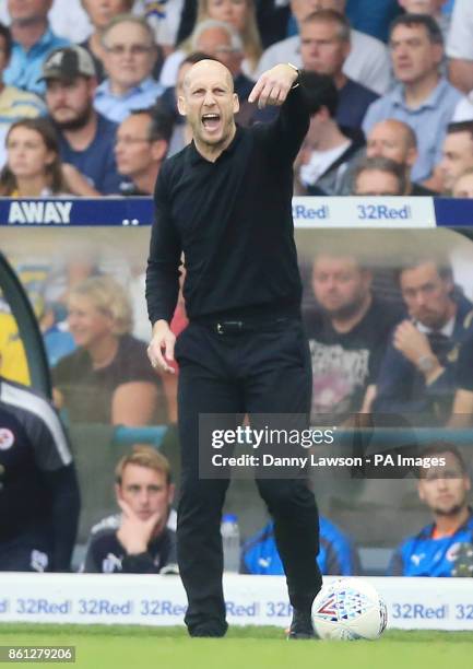 Reading manager Jaap Stam during the Sky Bet Championship match at Elland Road, Leeds.