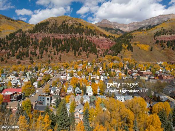 san juan mountains in telluride, colorado - aspen tree stock pictures, royalty-free photos & images