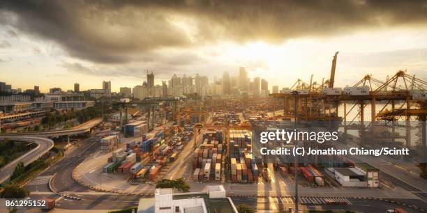 a new dawn - singapore port stock pictures, royalty-free photos & images