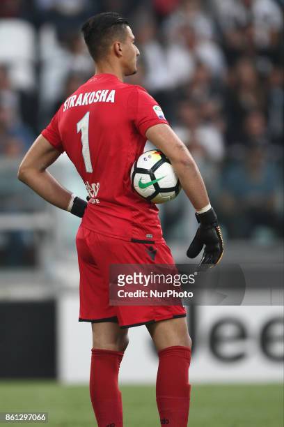 Lazio goalkeeper Thomas Strakosha during the Serie A football match n.8 JUVENTUS - LAZIO on at the Allianz Stadium in Turin, Italy.
