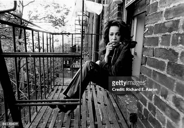 Photo of Ronnie SPECTOR; Posed portrait of Ronnie Spector, window