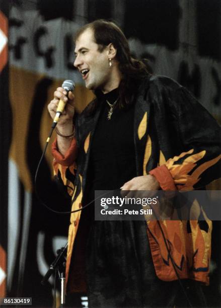Photo of MARILLION and FISH, Fish performing on stage at the Nelson Mandela 70th Birthday Tribute concert