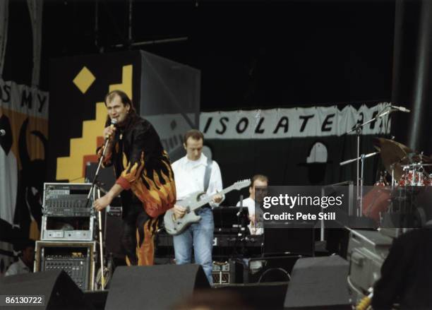 Photo of MARILLION and FISH and Midge URE, Fish and Midge Ure performing on stage at the Nelson Mandela 70th Birthday Tribute concert