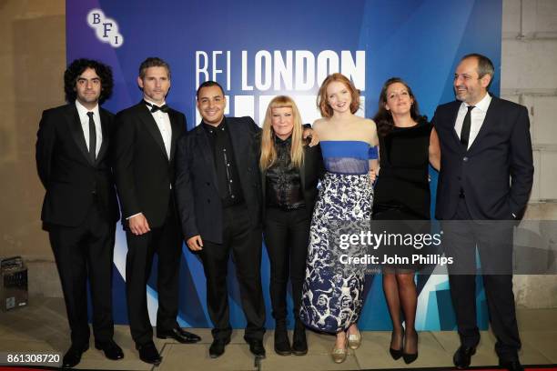 Best Film Jury members Babak Anvari, Eric Bana, Ashley Clark, Andrea Arnoild, Lily Cole, Emma Thomas and Alexei Popogrebsky attend the 61st BFI...