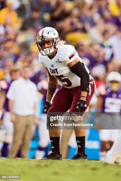 Troy Trojans linebacker Andre Flakes during a game between the LSU Tigers and Troy Trojans at Tiger Stadium in Baton Rouge, Louisiana on September...