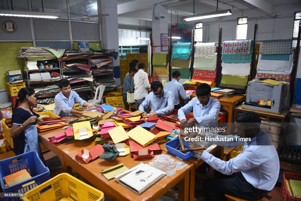 Impaired Blind and visually impaired children learn to make bags for the... News ...