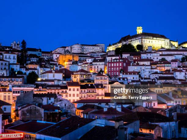 coimbra city view with evening light - coimbra district stock-fotos und bilder