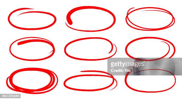 stockillustraties, clipart, cartoons en iconen met cirkel markeren hand getrokken bewerken - circle