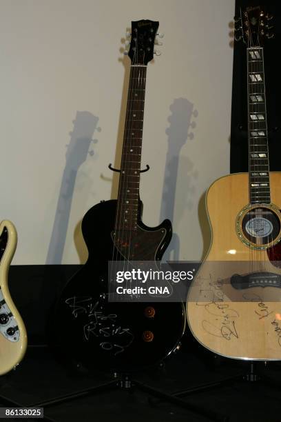 Photo of MEMORABILIA; Music memorbilia on display to be auctioned off for the "Icons of Music" auction benefiting Music Rising at The Hard Rock Cafe...