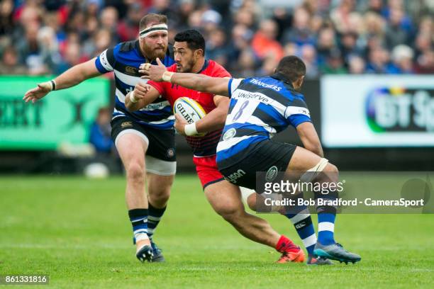 Worcester Warriors' Alafoti Fa'osiliva in action during the European Rugby Champions Cup match between Bath Rugby and Benetton Rugby at Recreation...