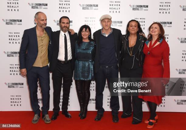 Producer Jim Wilson, actor Joaquin Phoenix, director Lynne Ramsay, writer Jonathan Ames and producer Rosa Attab attend the Headline Gala Screening &...