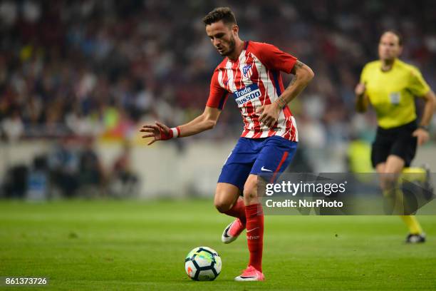 Saul Ñiguez during the match between Atletico de Madrid vs. FC Barcelona, week 8 of La Liga 2017/18 in Wanda Metropolitano Stadium , Madrid. 14th of...