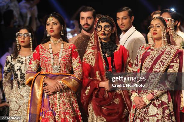 Fashion models walks on the ramp during the 1st day of the PFDC L`Oreal Paris Bridal Week 2017. 14 October 2017 , Lahore Pakistan . Nur photo by Rana...