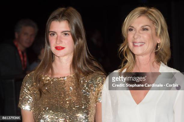 Actress Michele Laroque and her daughter Oriane Deschamps attend the Opening Ceremony of the 9th Film Festival Lumiere on October 14, 2017 in Lyon,...