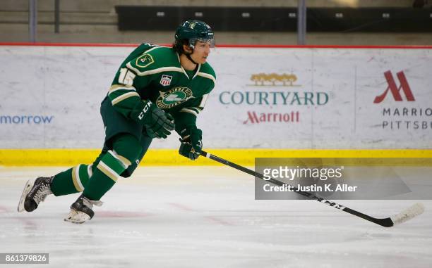 Randy Hernandez of the Sioux City Musketeers skates during the game against the Cedar Rapid RoughRiders on Day 1 of the USHL Fall Classic at UPMC...