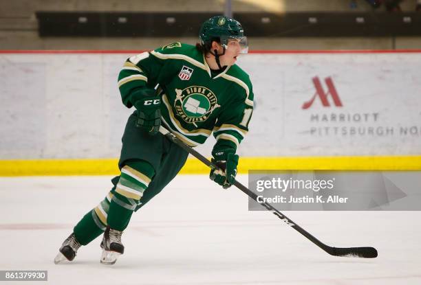 Matthew Fawcett of the Sioux City Musketeers skates during the game against the Cedar Rapid RoughRiders on Day 1 of the USHL Fall Classic at UPMC...