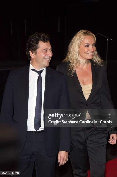 Laurent Gerra and Christelle Bardet attend the Opening Ceremony of the 9th Film Festival Lumiere on October 14, 2017 in Lyon, France.