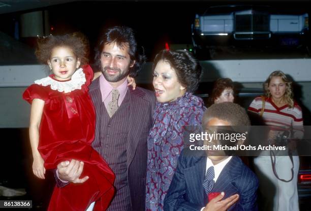 Singer Minnie Riperton, her husband Richard Rudolph and children Maya Rudolph and Marc Rudolph attend the Hollywood Christmas Parade in December 1978...