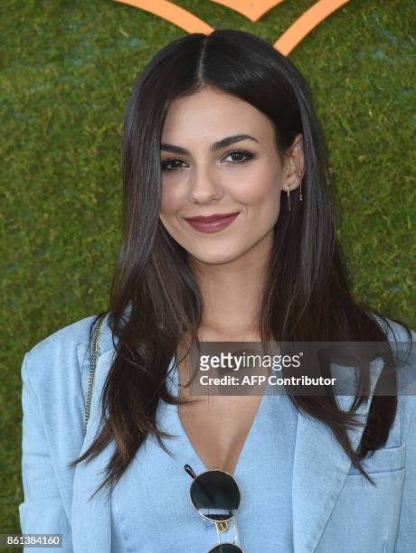 Victoria Justice attends the 8th annual Veuve Clicquot Polo Classic at the Will Rogers State Historic Park in Pacific Palisades, on October 14, 2017....