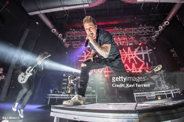 Jerry Horton and Jacoby Shaddix of Papa Roach perform in concert at Razzmatazz on October 14, 2017 in Barcelona, Spain.