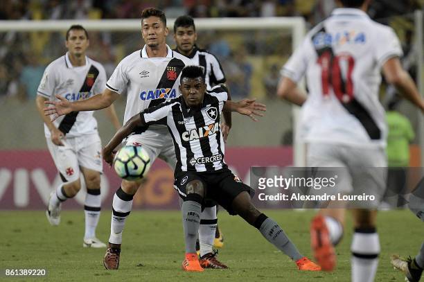 Jean of Vasco da Gama battles for the ball with Marcos Vinicius of Botafogo during the match between Vasco da Gama and Botafogo as part of...