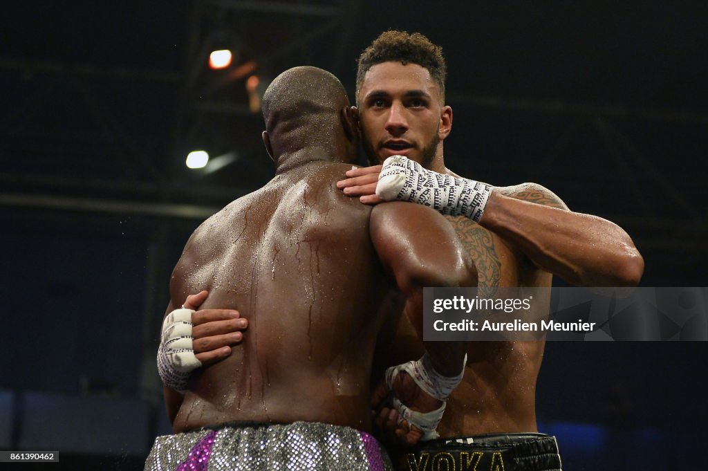 Jonota Rice Tony Yoka of France congratulates Jonathan Rice of The United States ...
