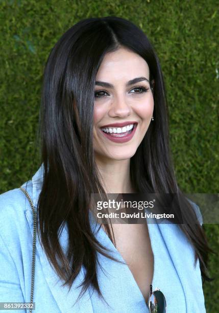 Actress Victoria Justice attends the 8th Annual Veuve Clicquot Polo Classic at Will Rogers State Historic Park on October 14, 2017 in Pacific...