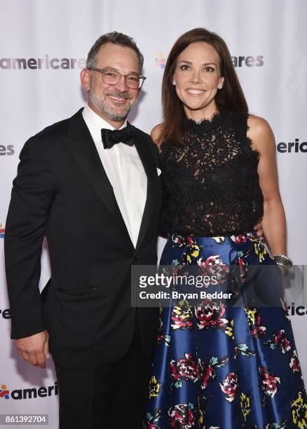 David Yount and Erica Hill attend the 2017 Americares Airlift Benefit at Westchester County Airport on October 14, 2017 in Armonk, New York.