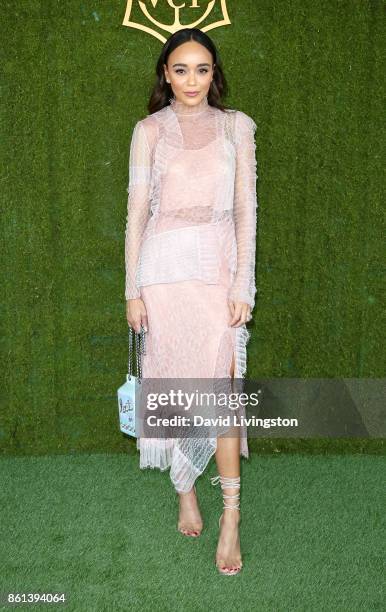 Actress Ashley Madekwe attends the 8th Annual Veuve Clicquot Polo Classic at Will Rogers State Historic Park on October 14, 2017 in Pacific...