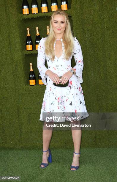 Professional alpine ski racer Lindsey Vonn attends the 8th Annual Veuve Clicquot Polo Classic at Will Rogers State Historic Park on October 14, 2017...