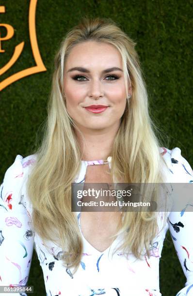 Professional alpine ski racer Lindsey Vonn attends the 8th Annual Veuve Clicquot Polo Classic at Will Rogers State Historic Park on October 14, 2017...