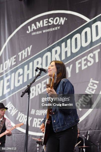 Singer-songwriter Eve Monsees of Eve And The Exiles performs onstage during Jameson's Love Thy Neighborhood Brewery Fest in support of New York...