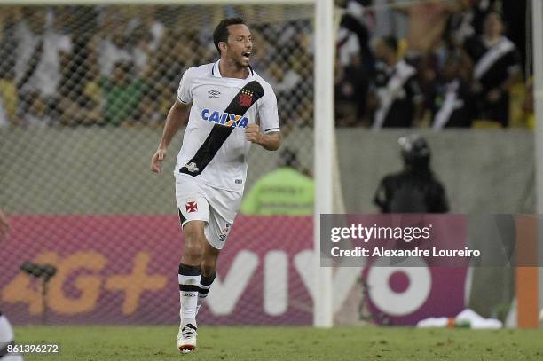 Nene of Vasco da Gama celebrates a scored goal during the match between Vasco da Gama and Botafogo as part of Brasileirao Series A 2017 at Maracana...