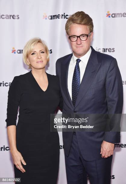 Co-hosts Mika Brzezinski and Joe Scarborough attend the 2017 Americares Airlift Benefit at Westchester County Airport on October 14, 2017 in Armonk,...