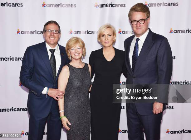 Americares CEO Michael J. Nyenhuis, Sandy Nyenhuis and Co-hosts Mika Brzezinski and Joe Scarborough attend the 2017 Americares Airlift Benefit at...