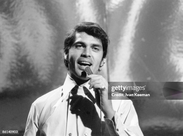 English singer Engelbert Humperdinck performs the song 'There Goes My Everything' on the set of the BBC Television pop music television show Top Of...