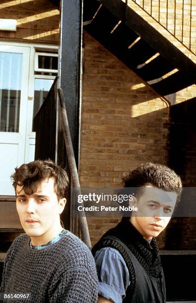 Photo of TEARS FOR FEARS and Curt SMITH and Roland ORZABAL; L-R: Curt Smith, Roland Orzabal