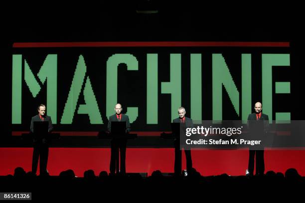 Photo of KRAFTWERK; KRAFTWERK live in der Muffathalle, Muenchen am , v.l. RALF HUETTER, FRITZ HILPERT, HENNING SCHMITZ und FLORIAN SCHNEIDER