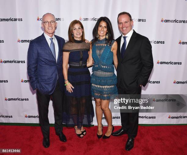 Co-chairs Jim Conroy, Roberta Conroy, Amanda Hanson and Bryan Hanson attend the 2017 Americares Airlift Benefit at Westchester County Airport on...