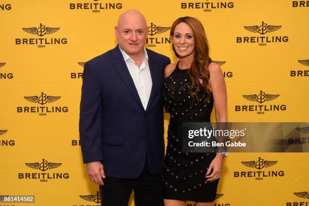 Retired Astronaut Scott Kelly and NASA Public Affairs Officer Amiko Kauderer attend Breitling Celebrates Former NASA Astronaut and Current Breitling...