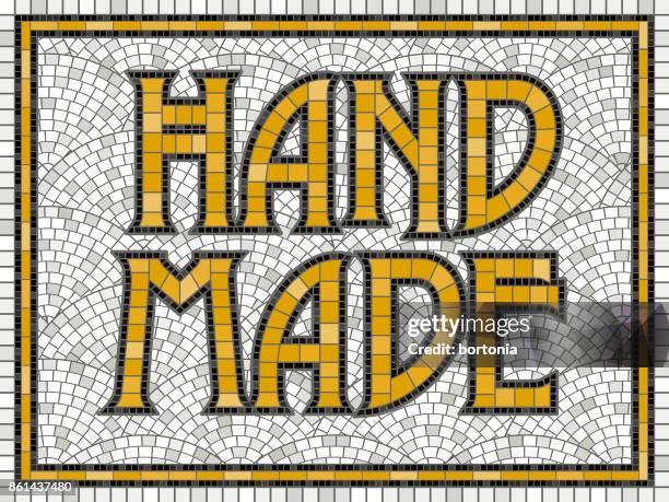 elegant vintage tile mosaic design - grout stock illustrations